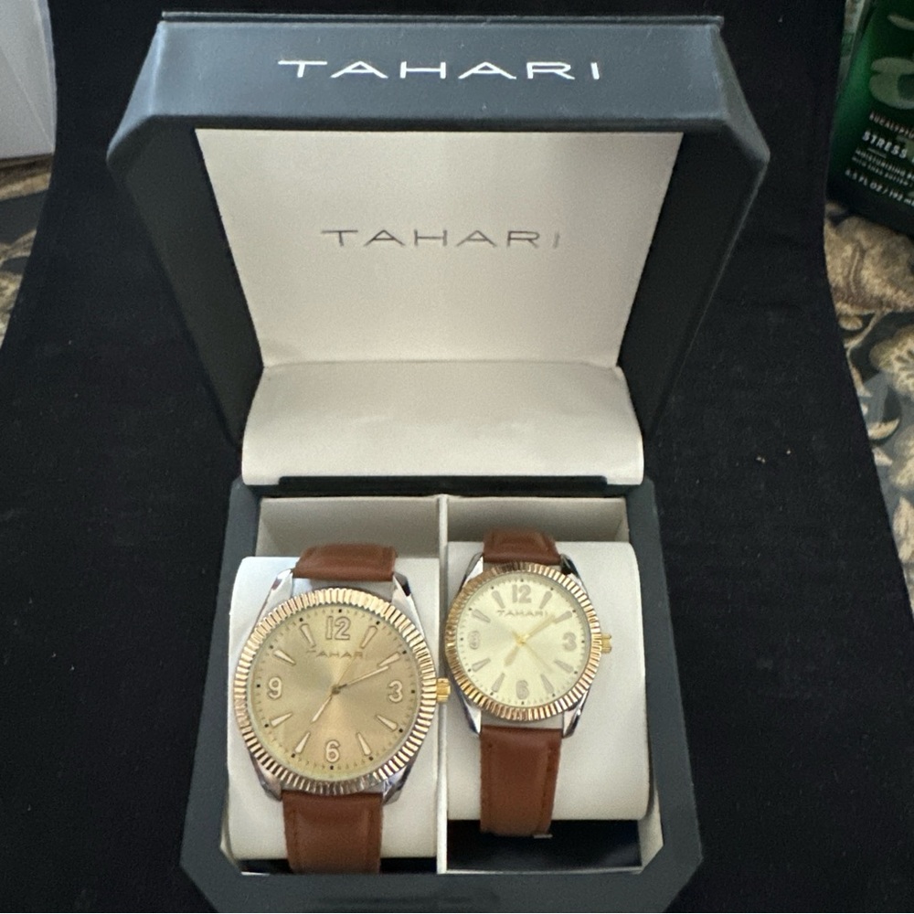 TAHARI Watches- Men's & Women's Brand New, His & Hers Watches.  LEATHER LIKE BAN